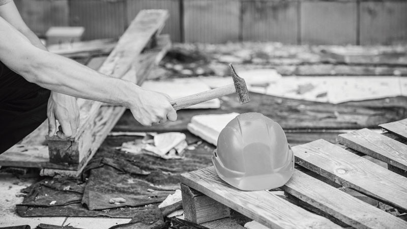 Accidente laboral de un trabajador de la construcción